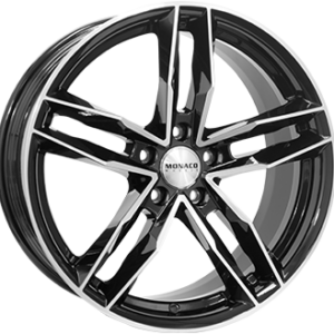 MONACO WHEELS 8X18 5X108  ET 40 GLOSS BLACK / POLISHED