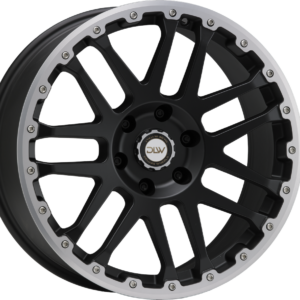 DLW COMBAT CV 7.00X17 5X108 ET40 MATT BLACK LIP + CAP POLISH