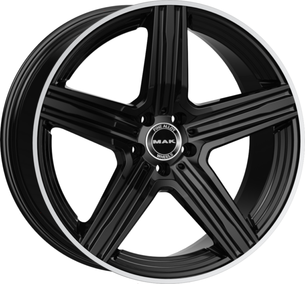 MAK LEWIS-D 11.0X21 5X112 ET38 GLOSS BLACK MIRROR RING