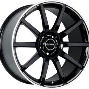 RIVA BNZ 9.50X19 5X112 ET45 GLOSS BLACK W/ POLISHED LIP