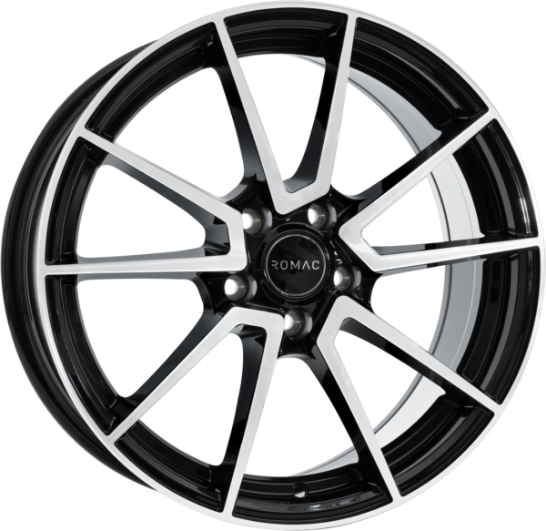 ROMAC AIR 8.00X18 5X100 ET35 GLOSS BLACK W/ POLISHED FACE