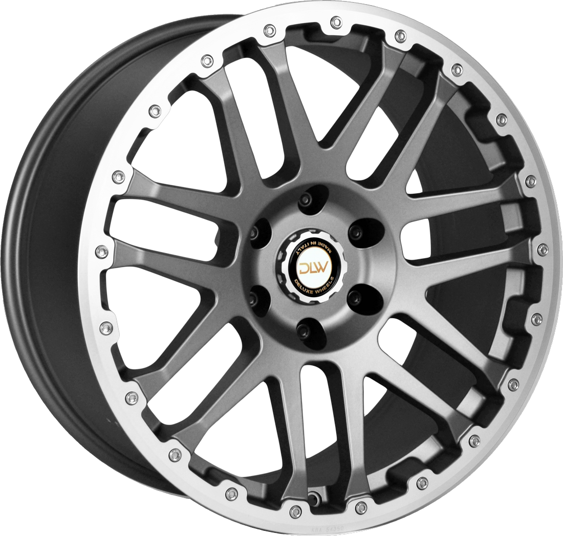 8.00X18 5X120 ET 45 DLW COMBAT CV MATT ANTHRACITE LIP + CAP POLISH