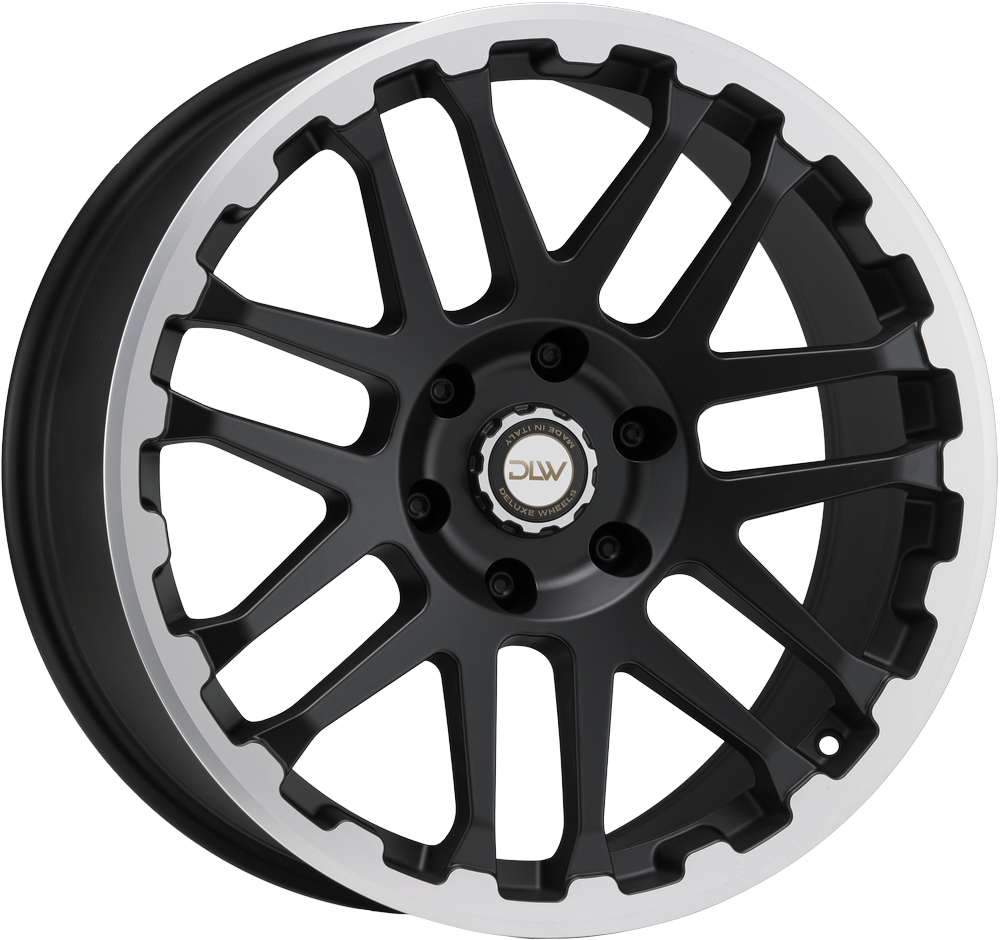 8.50X18 5X120 ET 45 DLW COMBAT MATT BLACK LIP + CAP POLISH