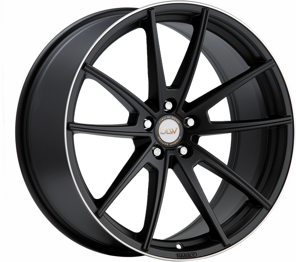 8.50X19 5X112 ET 47 DLW MANAY MATT BLACK POLISH LIP