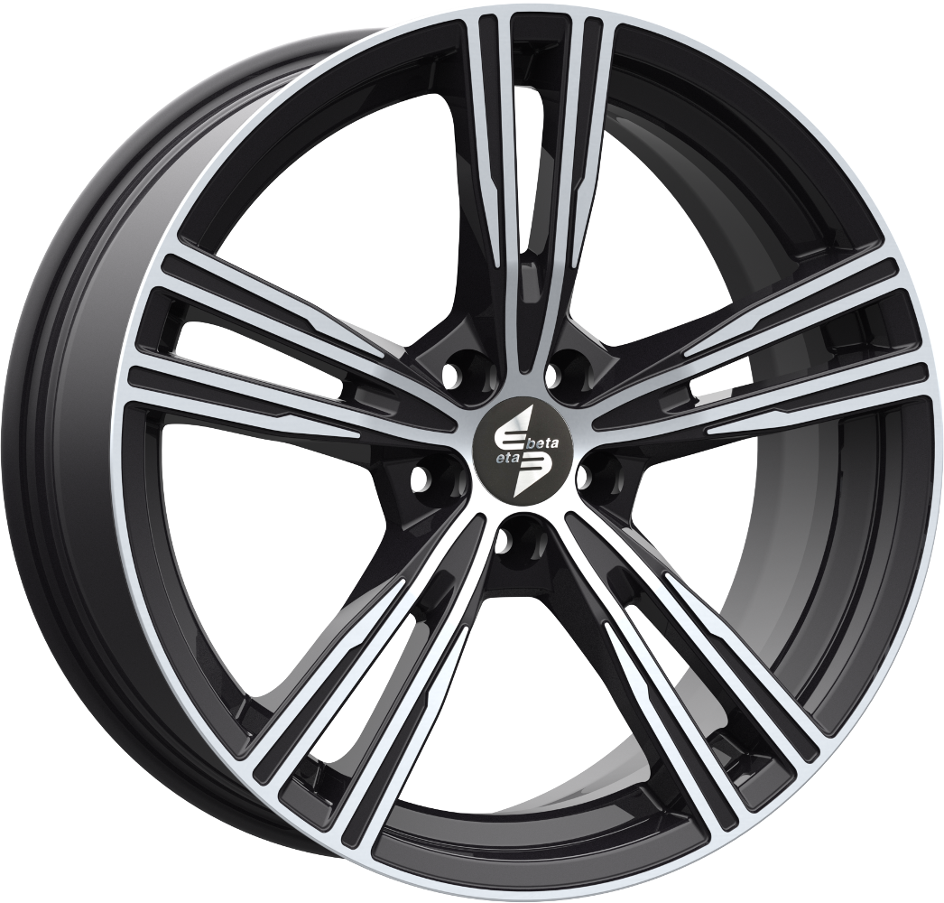 8.00X18 5X114.3 ET 40 ETA BETA AMOS SHINY BLACK POLISH