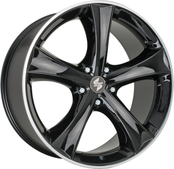 7.00X17 5X114.3 ET 40 ETA BETA TETTSUT SHINY BLACK POLISH LIP