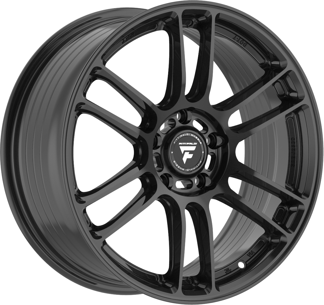 8.00X18 5X100 ET 35 FITTIPALDI FS368 GLOSSY BLACK