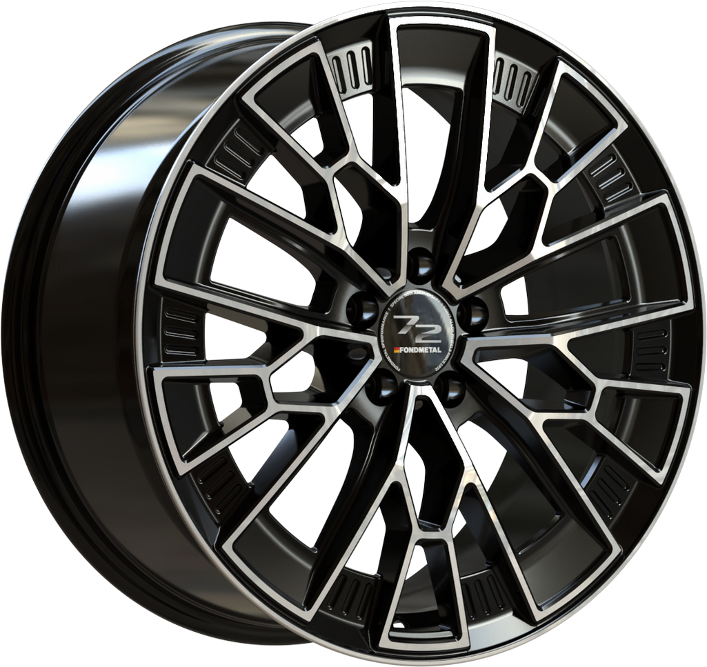 11.0X21 5X112 ET 39 FONDMETAL 1972 GLOSSY BLACK MACHINED