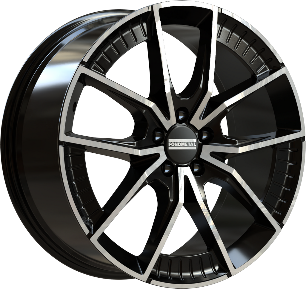 9.50X21 5X112 ET 41 FONDMETAL ELATHA GLOSSY BLACK MACHINED