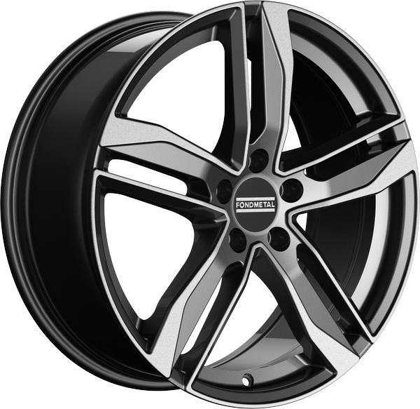 8.00X18 5X112 ET 48 FONDMETAL HEXIS GLOSSY TITANIUM MACHINED