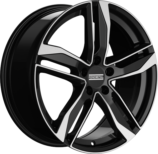 8.00X18 5X112 ET 48 FONDMETAL HEXIS GLOSSY BLACK MACHINED