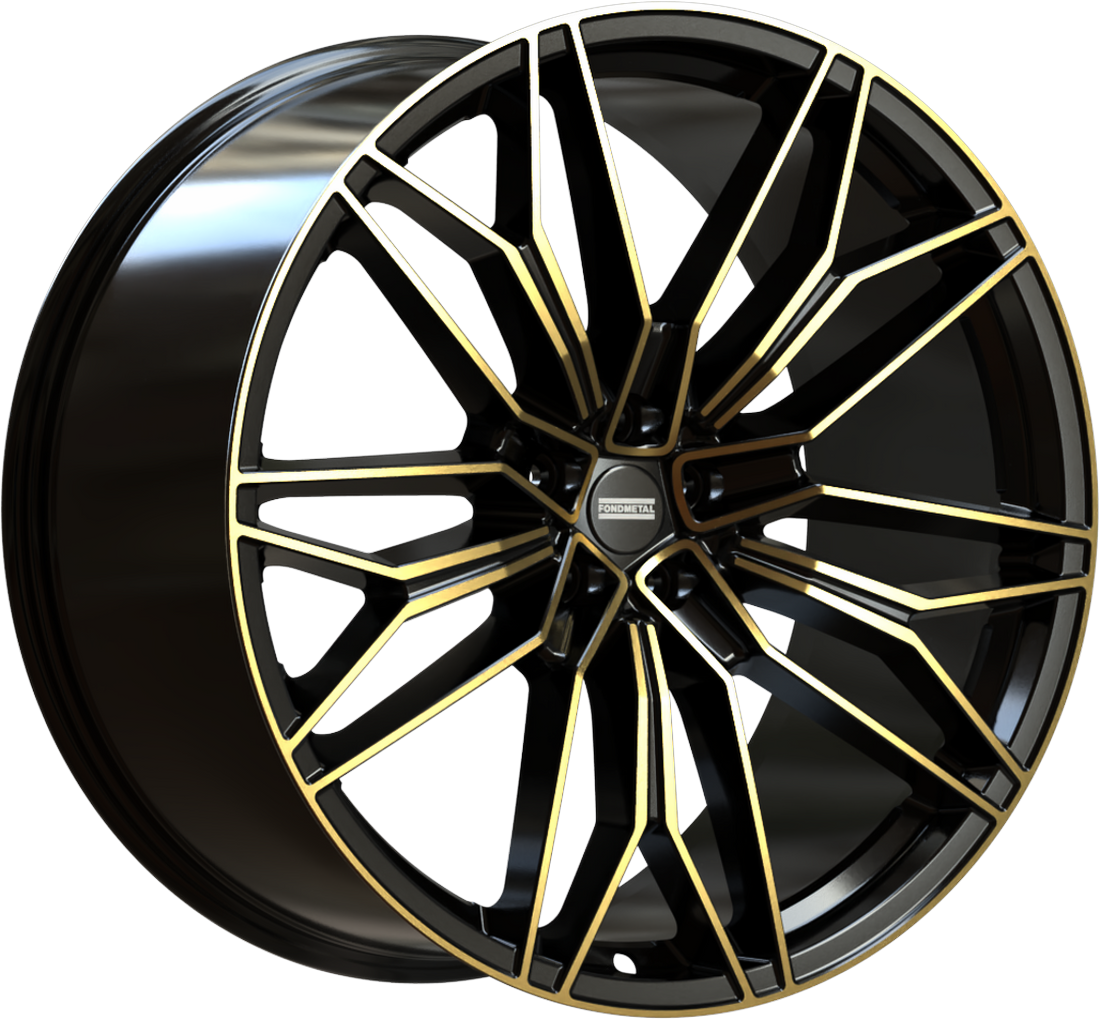 10.0X23 5X130 ET 45 FONDMETAL STC-23 GLOSSY BLACK GOLD MACHINED