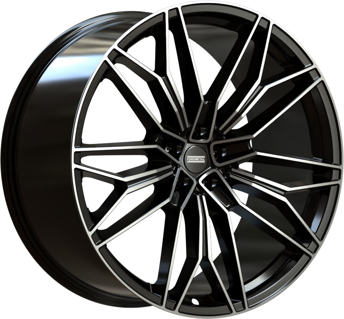 11.5X23 5X130 ET 51 FONDMETAL STC-23 GLOSSY BLACK MACHINED