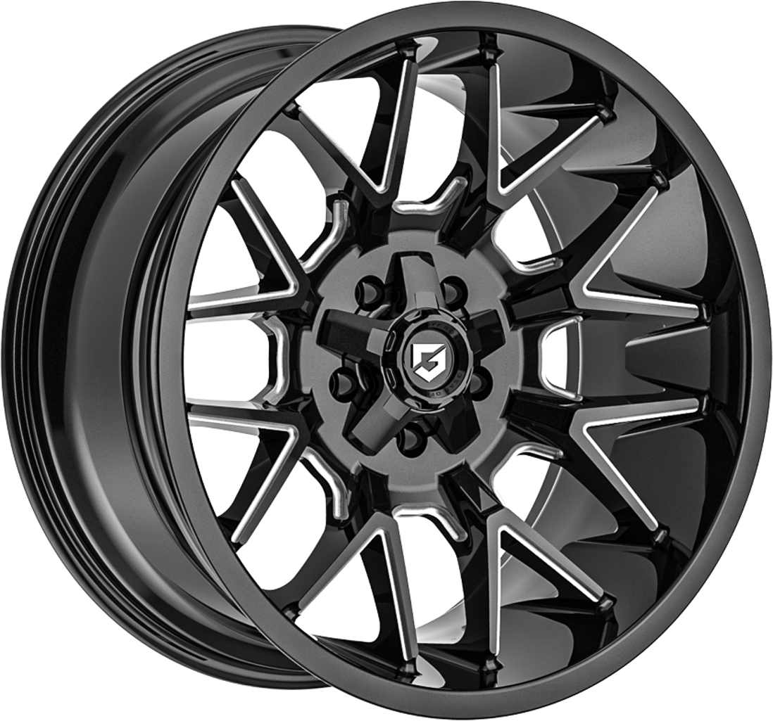 9.00X20 8X180 ET 18 GEAR OFF ROAD 768 PRIMACY GLOSSY BLACK MILLED