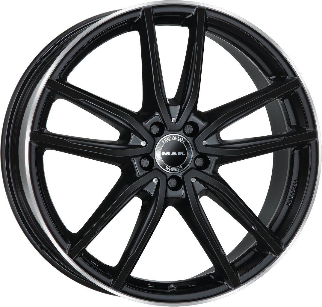 8.00X19 5X112 ET 43 MAK EVO GLOSS BLACK MIRROR RING