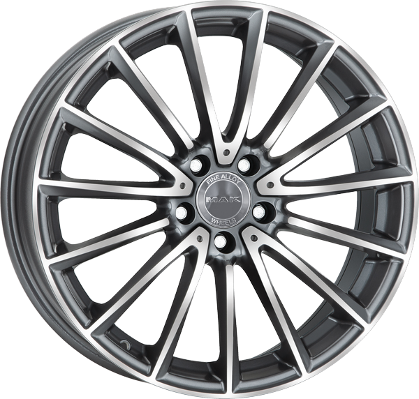 8.00X18 5X112 ET 43 MAK KOMET GUN METALLIC MIRROR FACE