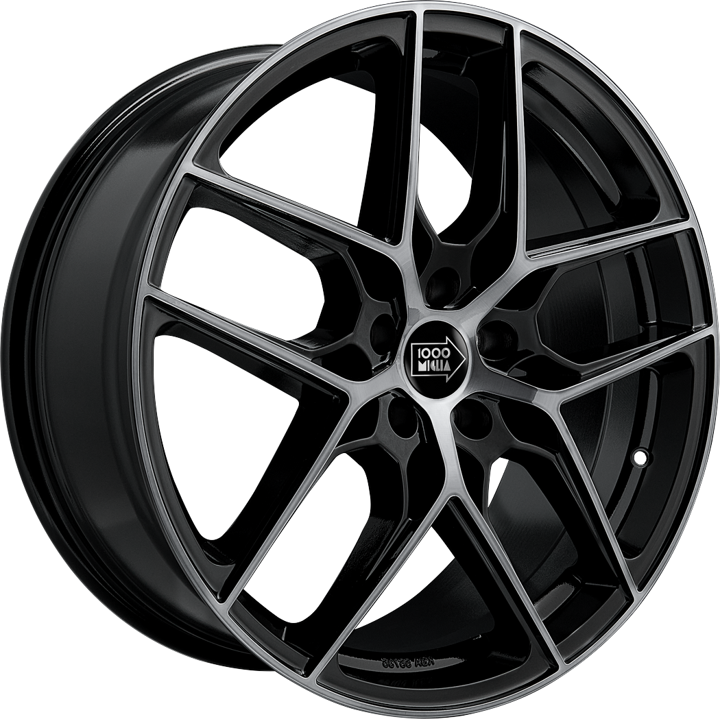 7.50X17 5X112 ET 35 MILLE MIGLIA MM1004 GLOSS BLACK DARK POLISHED