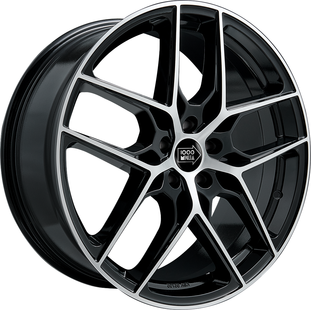 8.00X18 5X112 ET 45 MILLE MIGLIA MM1004 GLOSS BLACK POLISHED