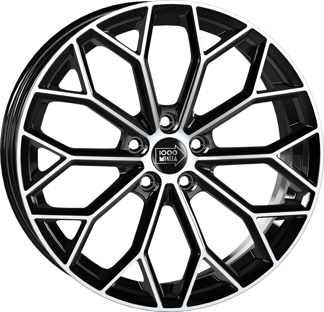 8.00X18 5X114.3 ET 45 MILLE MIGLIA MM1030 GLOSS BLACK POLISHED