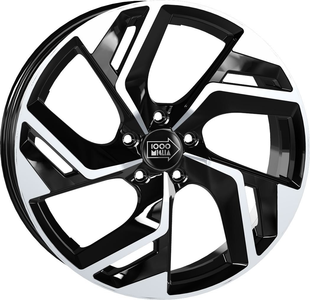 7.00X17 5X108 ET 40 MILLE MIGLIA MM1031 GLOSS BLACK POLISHED