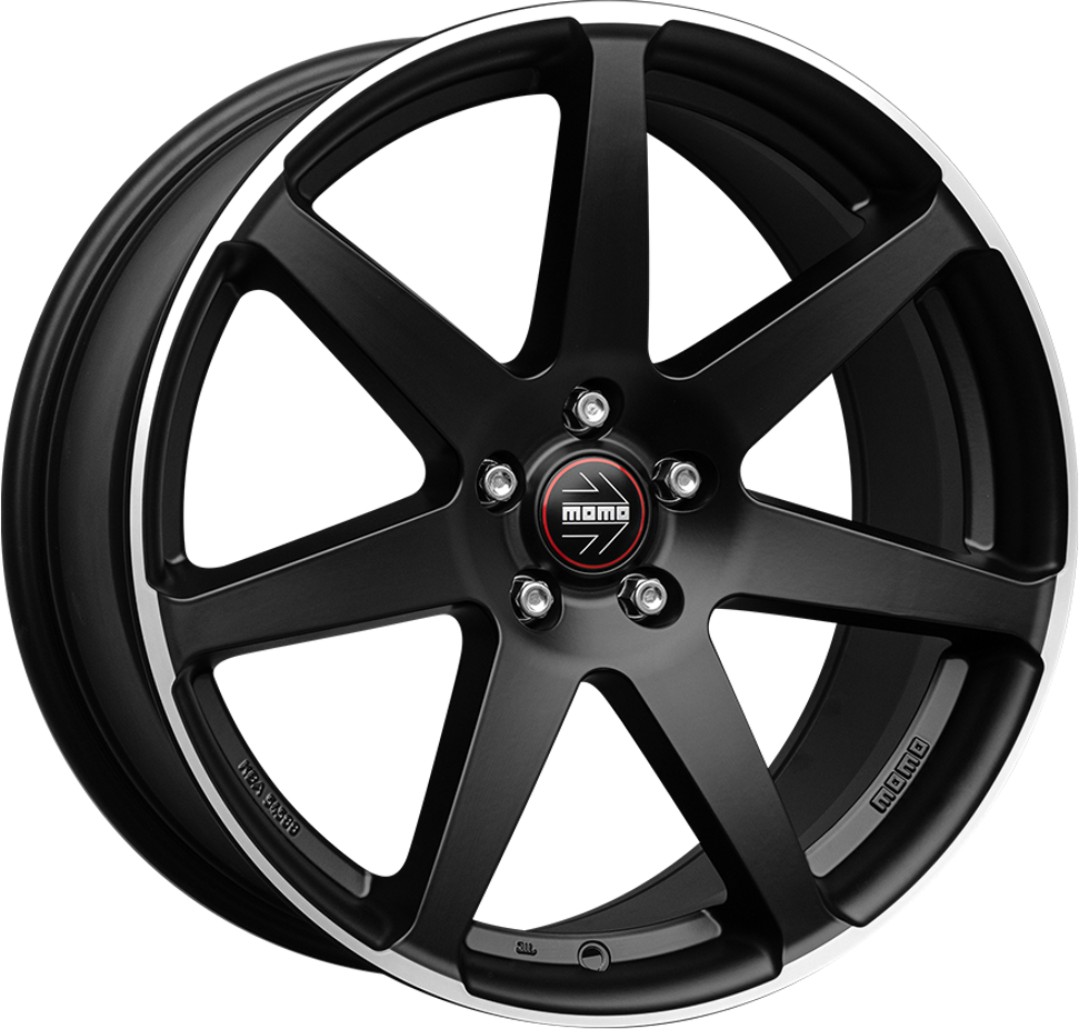 8.00X18 5X114.3 ET 40 MOMO SEVEN MATT BLACK POLISHED
