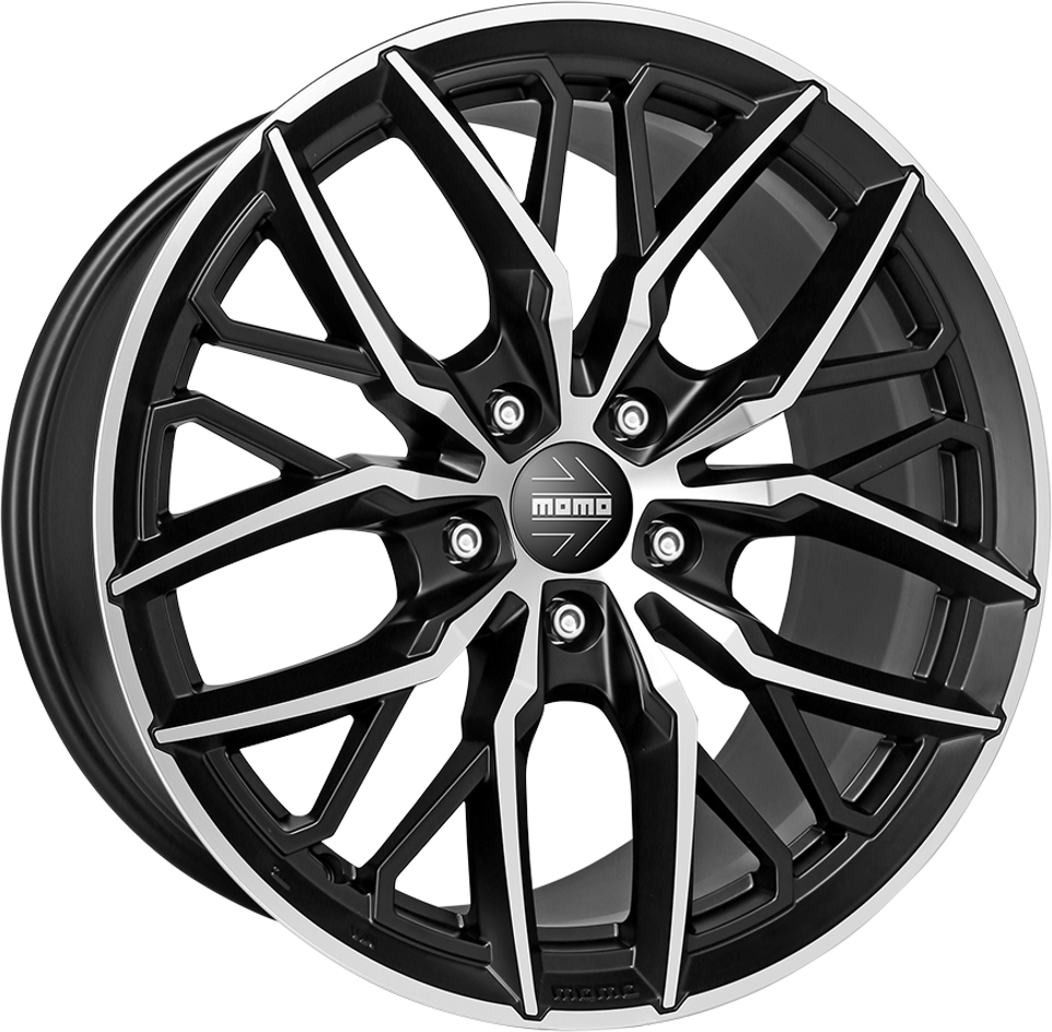 8.50X19 5X114.3 ET 45 MOMO SPIDER MATT BLACK POLISHED