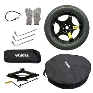 KIT RUEDA EMERGENCIA NPK R922D [LLANTA ALUMINIO 5X112 19X4.00 + NEUMATICO 155/80 19] - TAMAÑO DEL KIT L 74 X A 17 cm