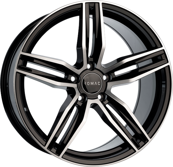 8.50X20 5X112 ET 45 ROMAC VENOM GLOSS BLACK W/ POLISHED FACE