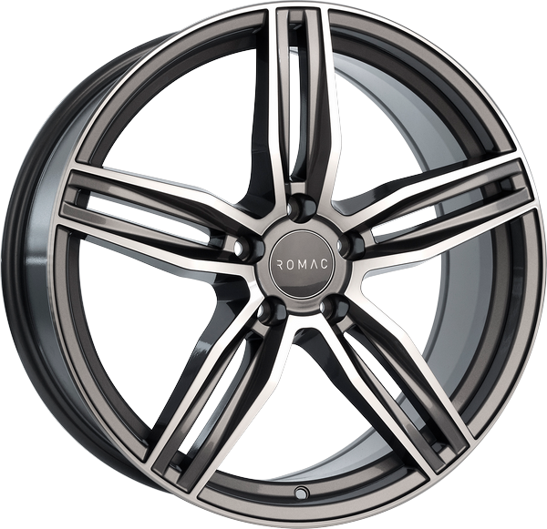 9.50X19 5X120 ET 38 ROMAC VENOM GLOSS GREY W/ POLISHED FACE