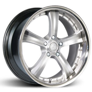 8.00X18 5X100 ET 35 RS RS-VR5 HYPER SILVER W/ INOX LIP